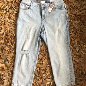 LB straight destructed light wash size 18 NWT